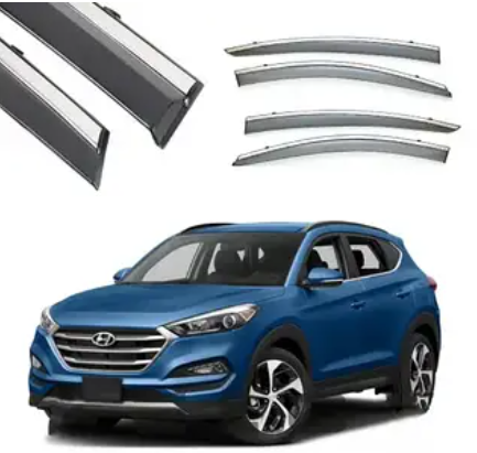 ветровик Hyundai Tucson 2015-2021 (скотч) Sunplex  c хром молдингом PLUS 1 009 001 - зображення 1