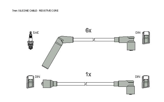 Комплект кабелiв запалювання ZK 5262 - зображення 1
