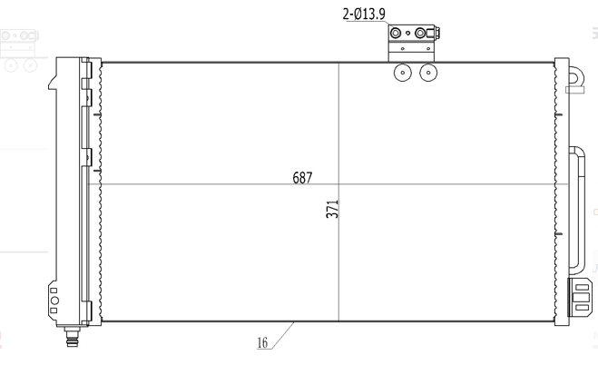 радиатор кондиционера MB C-class (W203) 1.8-5.5 (00-07)  (HART)