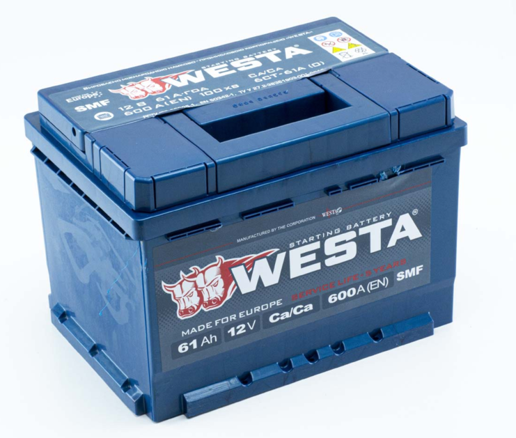 Аккумулятор   Westa  61Ач 600A Premium (L2) (0) Евро прав +