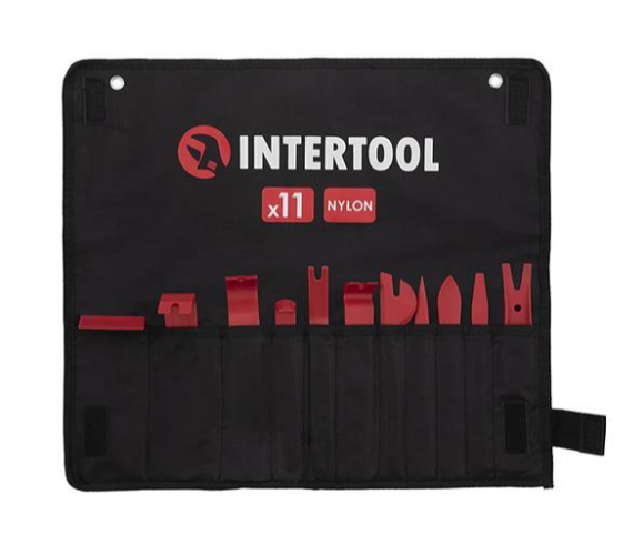 съёмник обивки салона и клипс 11шт Intertool (чехол) AT-0152 - зображення 1