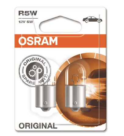 лампа A 12V R5W BA15s OSRAM (пара)