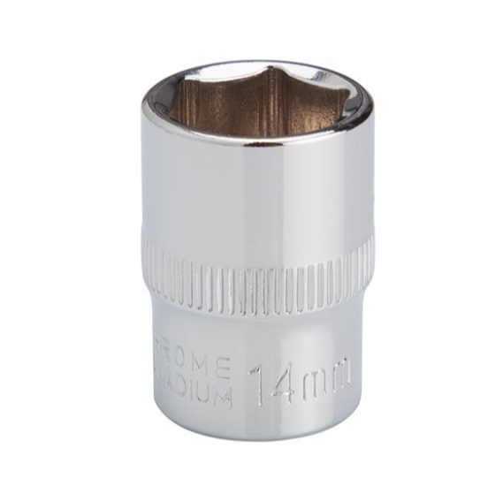 головка торцевая шестигранная 3/8"  14 мм CrV ET-0414 - зображення 2