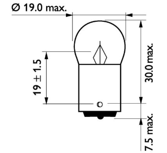 лампа A 24V R5W BA15s PHILIPS 13821CP - зображення 2