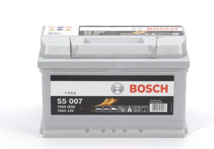 Акумулятор Bosch S5 Silver Plus 74Ah, EN750 правий "+" 278x175x175 (ДхШхВ)