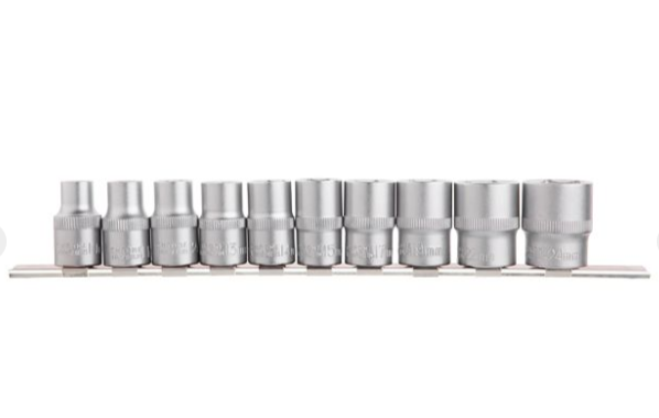 набор головок 1/2"  10 шт, 10-24 мм (планка) ET-6011 - зображення 2
