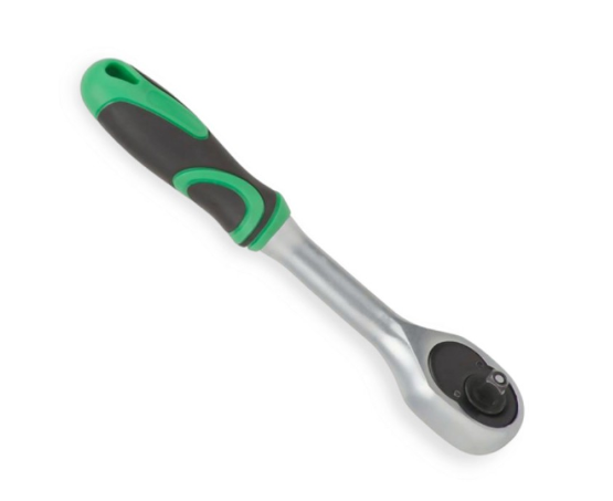 трещетка с квадратом   1/4" 72 зуба 165 мм CrV Intertool HT-2124 - зображення 1