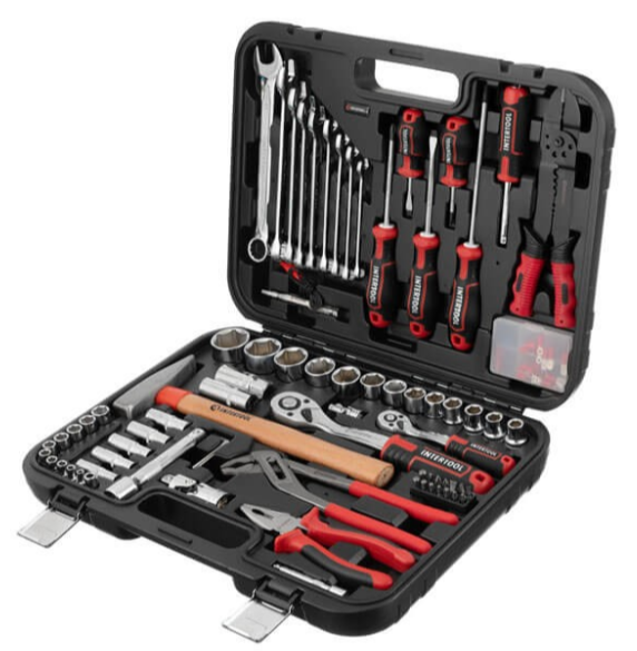 набор инструмента 1/2",1/4"  100 шт  с битами PROFI  Storm ET-8100 - зображення 1