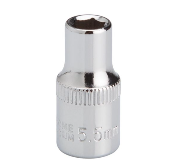 головка торцевая шестигранная 1/4"  5,5 мм CrV ET-0435 - зображення 2