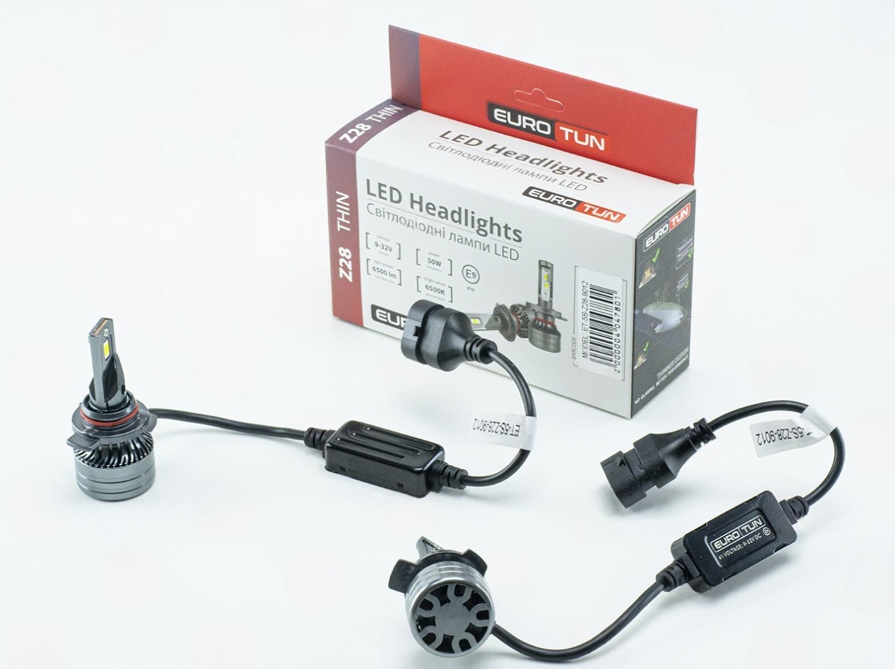 лампа LED HIR2 12V-24V  50W EUROTUN Z28 8000L 6500K CAN BUS радиатор с вентилят. ET-Z28-9012 - зображення 1