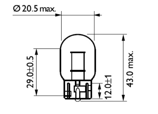 лампа БЦ 12V 21W WX3х16d PHILIPS Orange (пара) 12071B2 - зображення 3